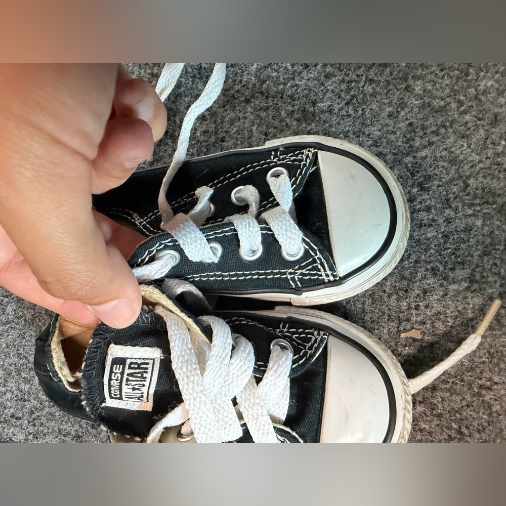 Converse Kids Black & White Low-Top Canvas Sneakers